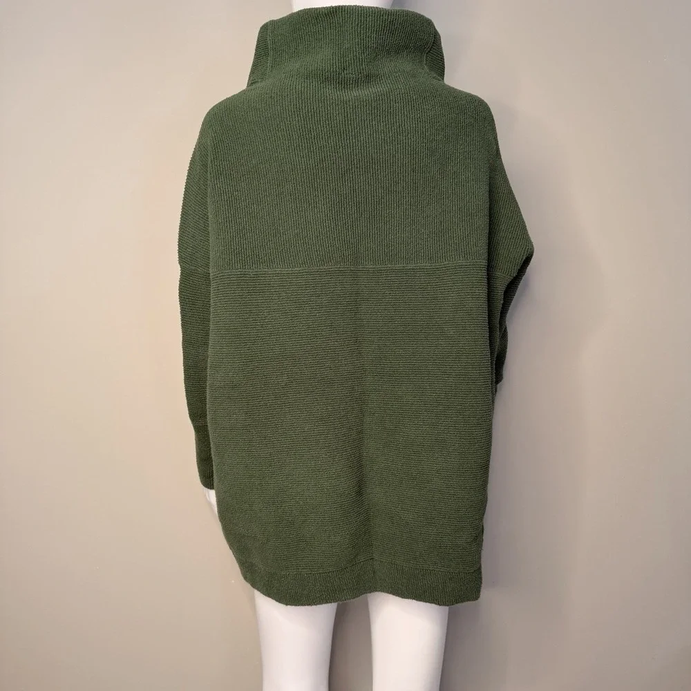 Free People Oversized Womens Ottoman Slouchy Tunic‎ Green Ribbed SZ-Small